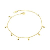 Japanese And Korean Ins Style Simple Fashion Round Beads Anklet Titanium Steel Plated 18 Gold Fashion Trend Round Beads Anklet Ornament S080 main image 6