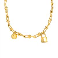 Korean Lock Pendant Titanium Steel Gold Plated Necklace Bracelet Wholesale Nihaojewelry main image 6