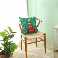 Cartoon Printed Linen Pillow Cover Cross-border Home Christmas Series Sofa Cushion Cover 2022 New Cushion Cover main image 4