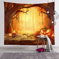 2022 Cross-border Home Halloween Tapestry Skull Pumpkin Printing Bedside Background Cloth Bedroom Wall Decoration Hanging Cloth main image 3