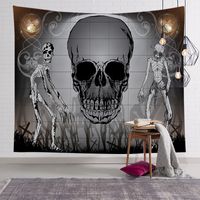 2022 Cross-border Home Halloween Tapestry Skull Pumpkin Printing Bedside Background Cloth Bedroom Wall Decoration Hanging Cloth main image 4