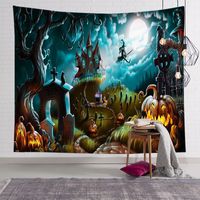 2022 Cross-border Home Halloween Tapestry Skull Pumpkin Printing Bedside Background Cloth Bedroom Wall Decoration Hanging Cloth main image 5