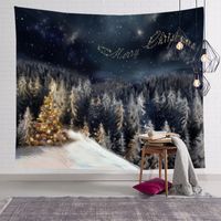 Christmas Watercolor Tree Snow View Print Wall Decoration Tapestry Wholesale Nihaojewelry main image 6