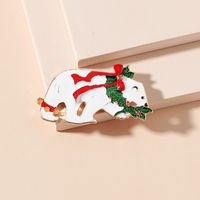 Christmas Alloy Bow Polar Bear Brooch Wholesale Nihaojewelry main image 3