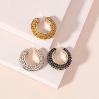 Wholesale Jewelry Fashion C Shape Alloy Artificial Gemstones Diamond Earrings main image 4