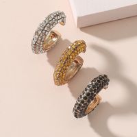 Wholesale Jewelry Fashion C Shape Alloy Artificial Gemstones Diamond Earrings main image 5