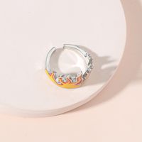 Fashion Burning Flame Color Oil Dripping Opening Adjustable Ring Wholesale Nihaojewelry main image 4