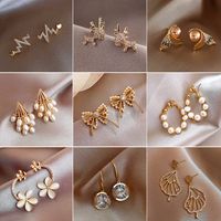 Geometric Bowknot Tassel Pearl Earrings Wholesale Nihaojewelry main image 3
