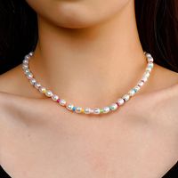 Bohemian Creative Geometric Colorful Beads Pearl Short Necklace Wholesale Nihaojewelry main image 1