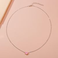 Korean New Creative Nectarine Heart Pendant Necklace Wholesale Nihaojewelry main image 3