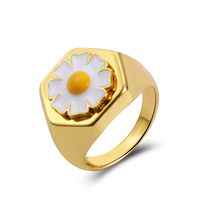 Vintage Tai Chi Oil Dripping Sunflower Heart Ring Wholesale Nihaojewelry main image 6