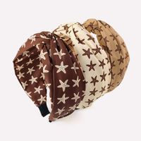 Starfish Printed Wide-brimmed Knot Retro Headband Wholesale Jewelry Nihaojewelry main image 2