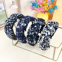 Cotton Velvet Cross-knotted Korean Style Wide-brimmed Headband Wholesale Jewelry Nihaojewelry main image 1