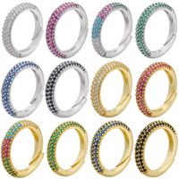 Simple Fashion Micro-inlaid  Multi-color Zircon Adjustable Copper Ring Wholesale Nihaojewelry main image 1
