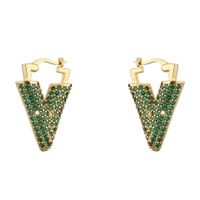 Simple Micro-inlaid V-shaped Copper Plated Ear Clip Wholesale Nihaojewelry main image 4