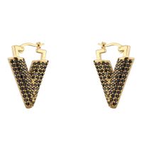 Simple Micro-inlaid V-shaped Copper Plated Ear Clip Wholesale Nihaojewelry main image 5