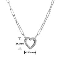Fashion Micro-inlaid Zircon Peach Heart Cable Chain Copper Necklace Wholesale Nihaojewelry main image 6