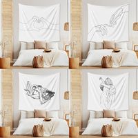 Minimalist Style Black And White Line Printed Tapestry Wholesale Nihaojewelry main image 1