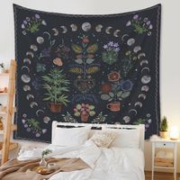 Bohemian Plant Moon Painting Tapestry Room Decoration Wall Cloth Wholesale Nihaojewelry main image 1