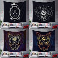 Fashion Black Cat Animal Tapestry Background Cloth Home Decoration Wholesale Nihaojewelry main image 1