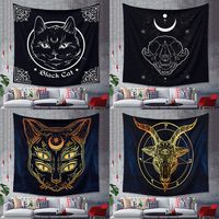 Fashion Black Cat Animal Tapestry Background Cloth Home Decoration Wholesale Nihaojewelry main image 6