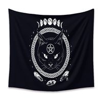 Fashion Black Cat Animal Tapestry Background Cloth Home Decoration Wholesale Nihaojewelry main image 5