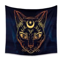 Fashion Black Cat Animal Tapestry Background Cloth Home Decoration Wholesale Nihaojewelry main image 4