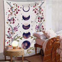 Vintage New Moon Flower Tapestry Home Bedroom Decoration Background Cloth Wholesale Nihaojewelry main image 5