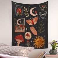 Bohemian Mushroom Butterfly Flower Tapestry Home Background Decoration Wholesale Nihaojewelry main image 1
