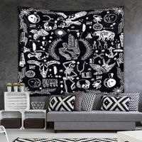 Bohemian Style Black And White Printed Tapestry Wholesale Nihaojewelry main image 5