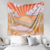 Vintage Sun Mountain Range Tapestry Bedroom Home Decoration Background Cloth Wholesale Nihaojewelry main image 3