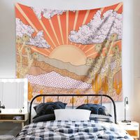 Vintage Sun Mountain Range Tapestry Bedroom Home Decoration Background Cloth Wholesale Nihaojewelry main image 4