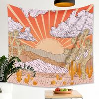 Vintage Sun Mountain Range Tapestry Bedroom Home Decoration Background Cloth Wholesale Nihaojewelry main image 5
