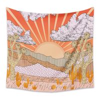 Vintage Sun Mountain Range Tapestry Bedroom Home Decoration Background Cloth Wholesale Nihaojewelry main image 6