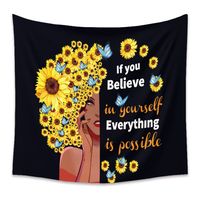 Vintage Fashion Sunflower Girl Painting Tapestry Wall Decoration Background Wholesale Nihaojewelry main image 4