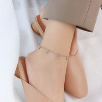 Japanese And Korean Ins Style Simple Fashion Round Beads Anklet Titanium Steel Plated 18 Gold Fashion Trend Round Beads Anklet Ornament S080 sku image 5