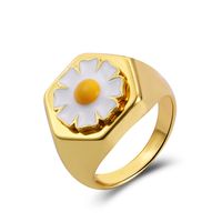 Vintage Tai Chi Oil Dripping Sunflower Heart Ring Wholesale Nihaojewelry sku image 6