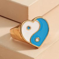 Vintage Tai Chi Oil Dripping Sunflower Heart Ring Wholesale Nihaojewelry sku image 15
