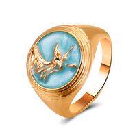 Vintage Tai Chi Oil Dripping Sunflower Heart Ring Wholesale Nihaojewelry sku image 34