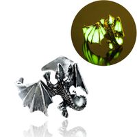 Retro Irregular Luminous Pterodactyl Opening Copper Ring Wholesale Nihaojewelry sku image 2