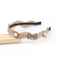 Fashion Folds Pearl Bow Hairband Wholesale Jewelry Nihaojewelry sku image 2