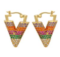 Simple Micro-inlaid V-shaped Copper Plated Ear Clip Wholesale Nihaojewelry sku image 3