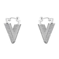 Simple Micro-incrusté V En Forme De Cuivre Plaqué Clip D'oreille En Gros Nihaojewelry sku image 9