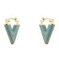 Simple Micro-inlaid V-shaped Copper Plated Ear Clip Wholesale Nihaojewelry sku image 15