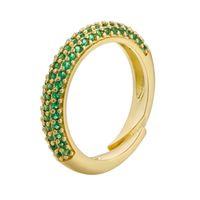 Simple Fashion Micro-inlaid  Multi-color Zircon Adjustable Copper Ring Wholesale Nihaojewelry sku image 4