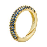 Simple Fashion Micro-inlaid  Multi-color Zircon Adjustable Copper Ring Wholesale Nihaojewelry sku image 5