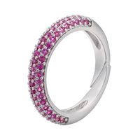Simple Fashion Micro-inlaid  Multi-color Zircon Adjustable Copper Ring Wholesale Nihaojewelry sku image 8
