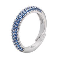 Simple Fashion Micro-inlaid  Multi-color Zircon Adjustable Copper Ring Wholesale Nihaojewelry sku image 11