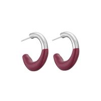 Simple Micro-inlaid Color C-shaped Copper Plated Ear Clip Wholesale Nihaojewelry sku image 5