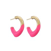 Simple Micro-inlaid Color C-shaped Copper Plated Ear Clip Wholesale Nihaojewelry sku image 6
